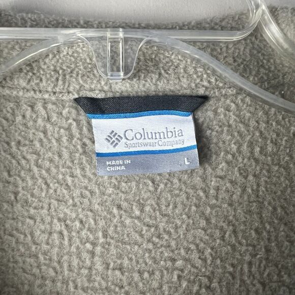 Columbia Tan Colored Fleece Full Zip Jacket Size Large - Picture 4 of 6